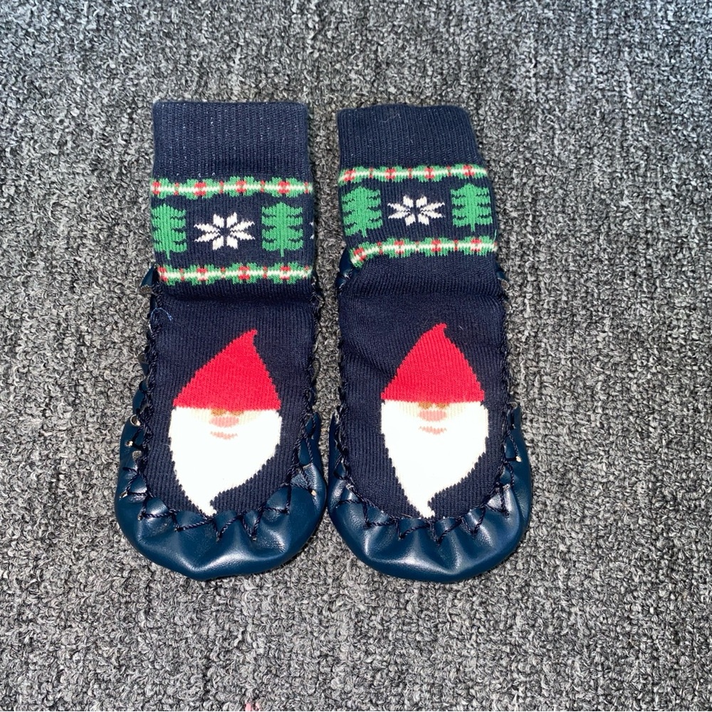 Hanna Andersson slipper socks Xmas Christmas Santa 7-9